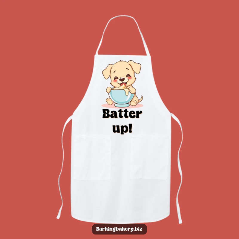 Funny Batter Tasting Puppy Apron: Joyful Baker Protection