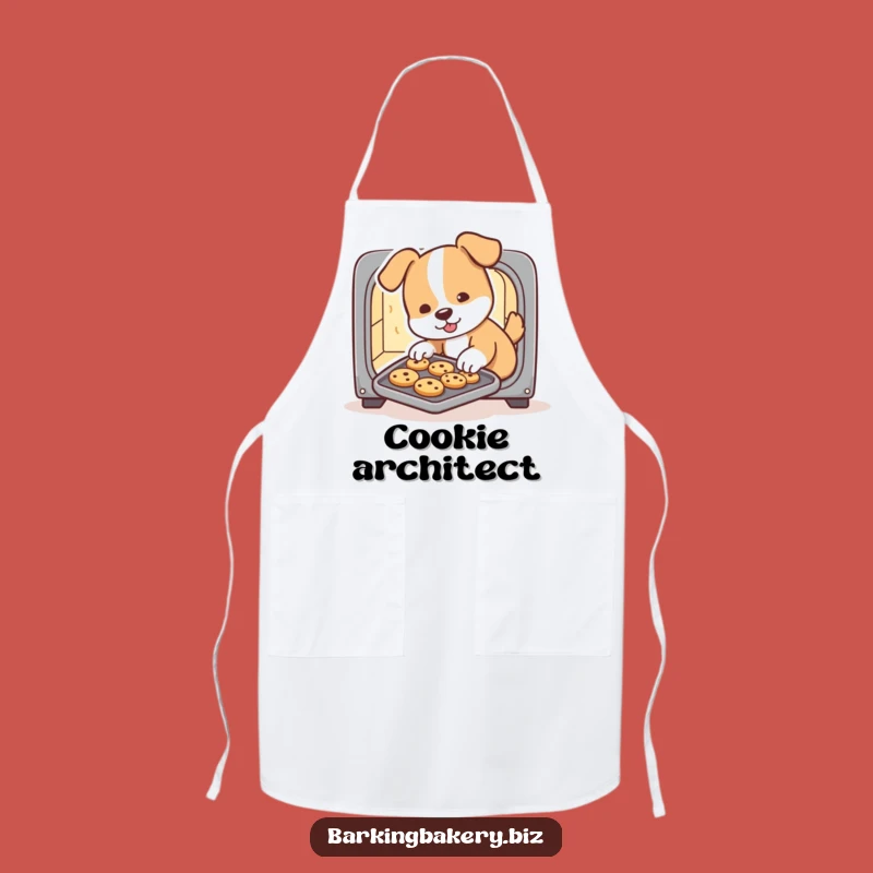 Funny Dog Baker Apron: Adorable Pup Chef Sliding Cookies, Protects & Amuses