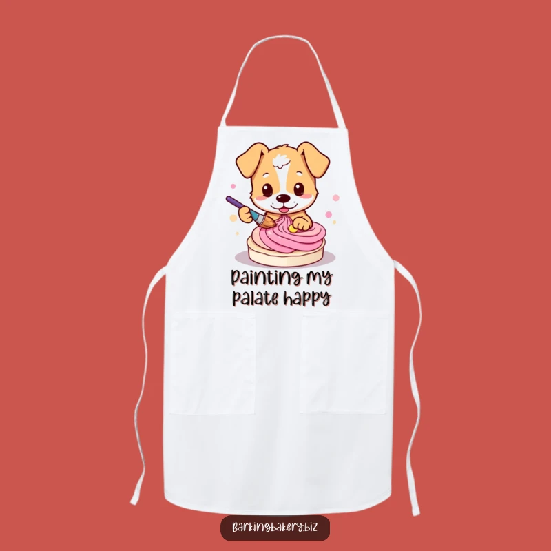 Funny Dog Baker Apron: Artistic Pup Painting Frosting for Hilarious Cooks