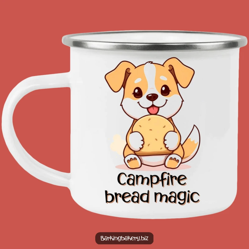 Funny Bread Baker Dog Camping Mug: Proud Pup Outdoor Loaf Fun