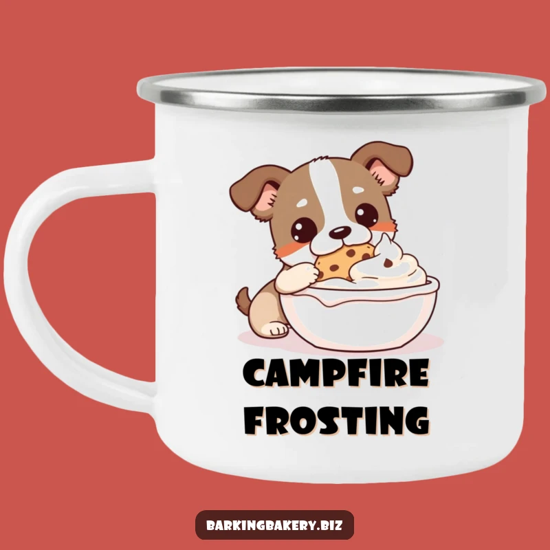 Funny Cookie Monster Dog Camping Mug: Frosty Dip Pup, Outdoor Treat Fun