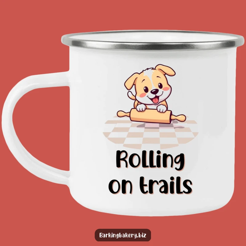 Funny Chasing Dog Camping Mug - Adventure Pup, Perfect Funny Gift