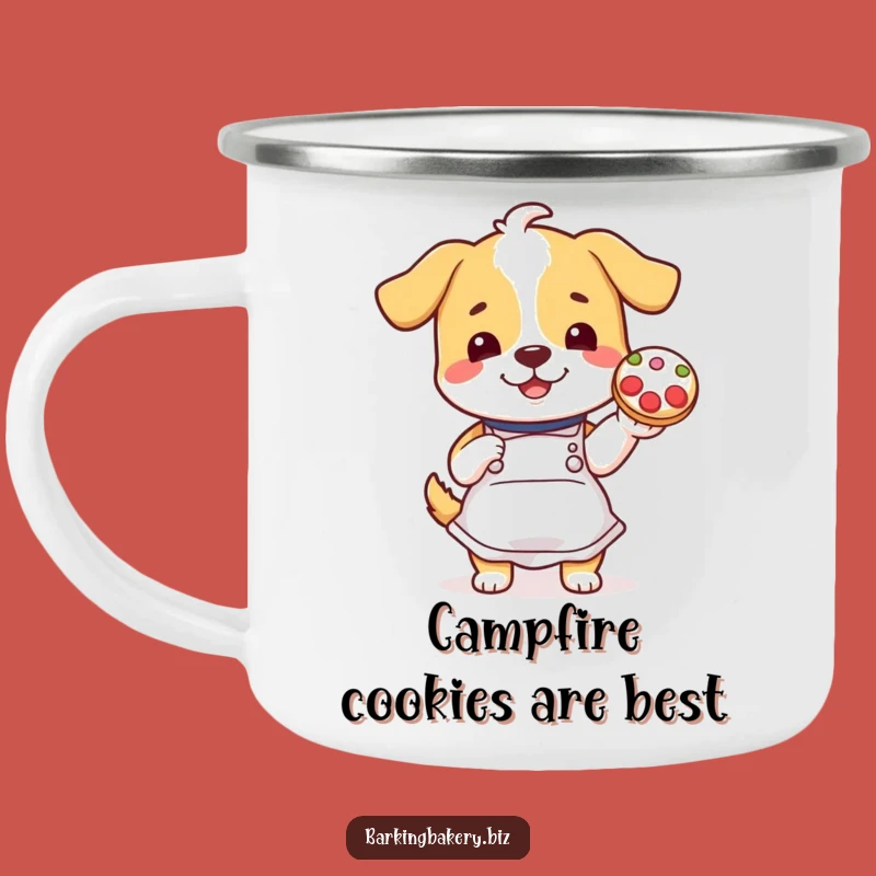 Funny Cookie Decorating Dog Camping Mug: Cheerful Baker's Trailside Treat