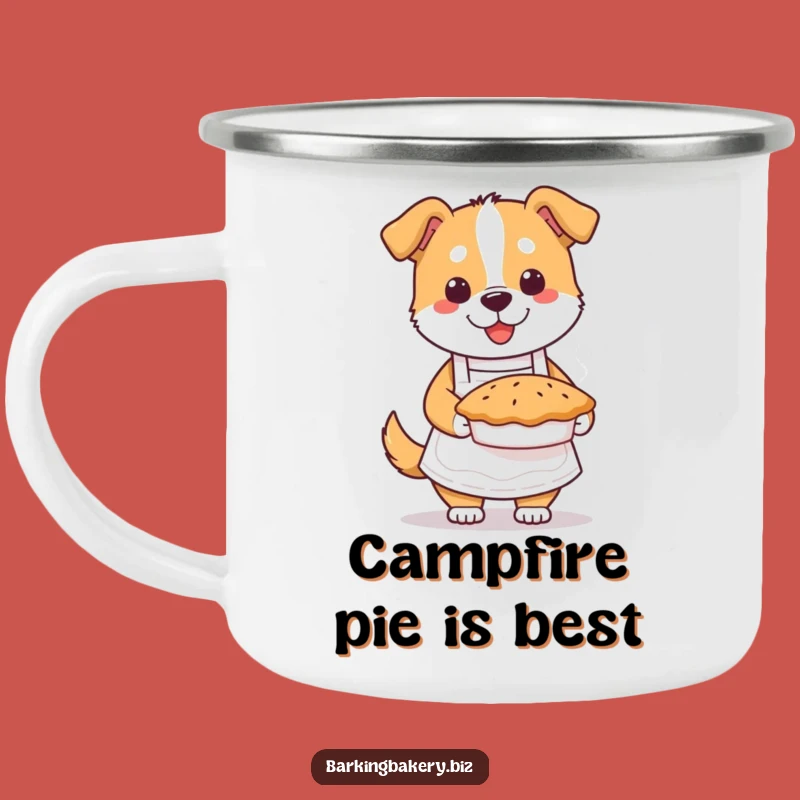 Funny Dog Baker Camping Mug: Rugged Aproned Pup Pie Adventure Gift