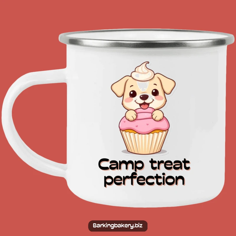 Funny Dog Frosting Camping Mug: Enjoy Warm Drinks with Baking Fun