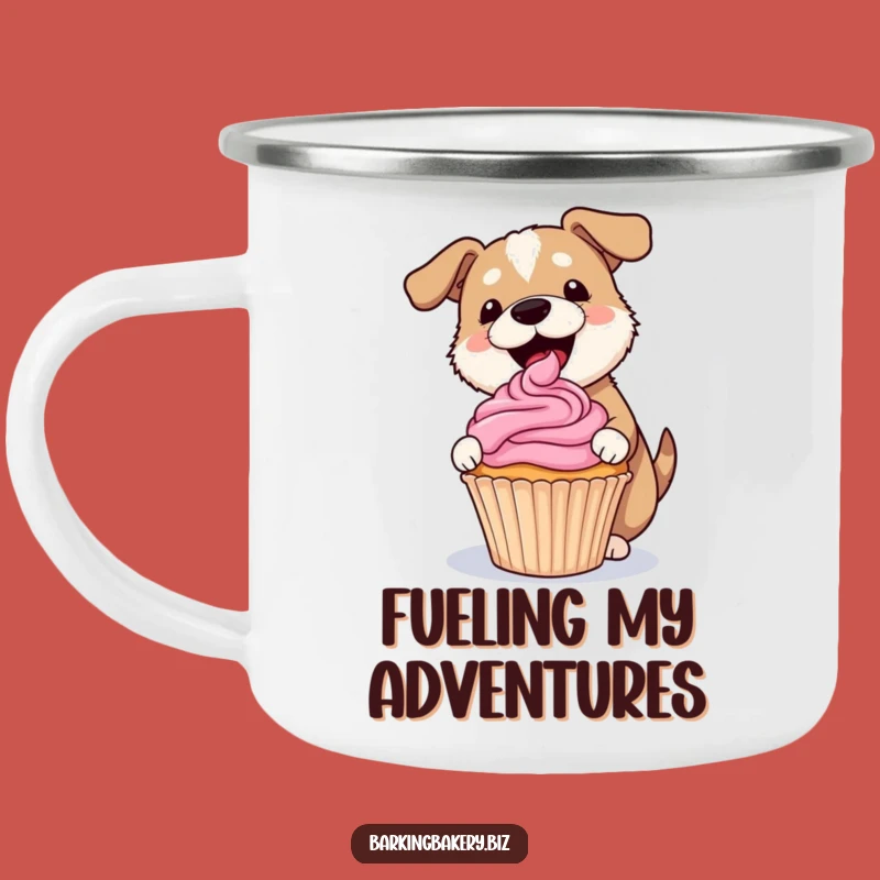Funny Dog Frosting Cupcake Camping Mug - Rugged Baker Dog Drinkware Gift!