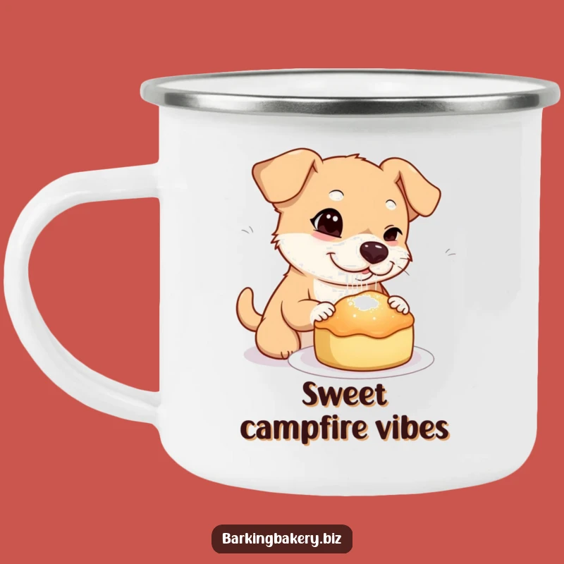 Funny Dog Sugar Sprinkle Camping Mug: Enjoy Coffee with Baking Charm