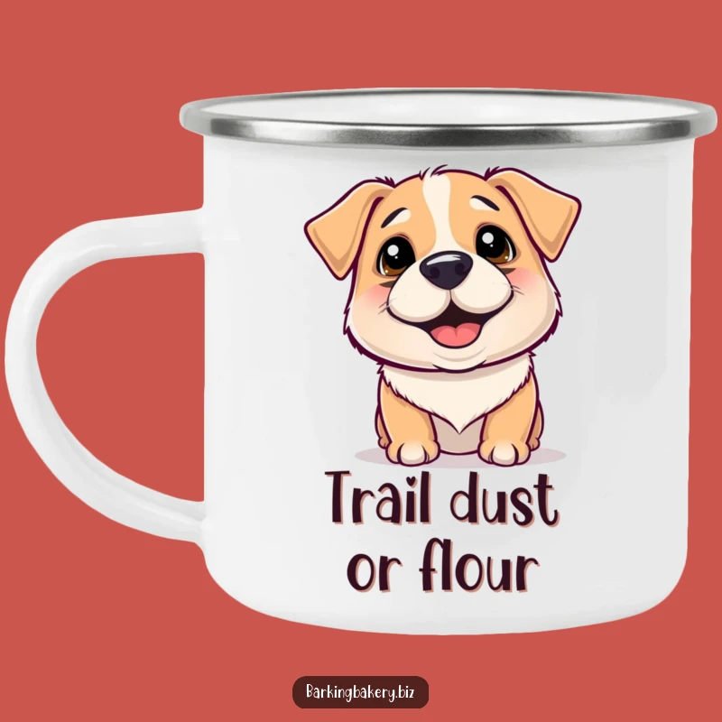 Durable Funny Floury Dog Camping Mug: Enjoy Drinks with a Happy Wiggling Pup, Great Funny Gift