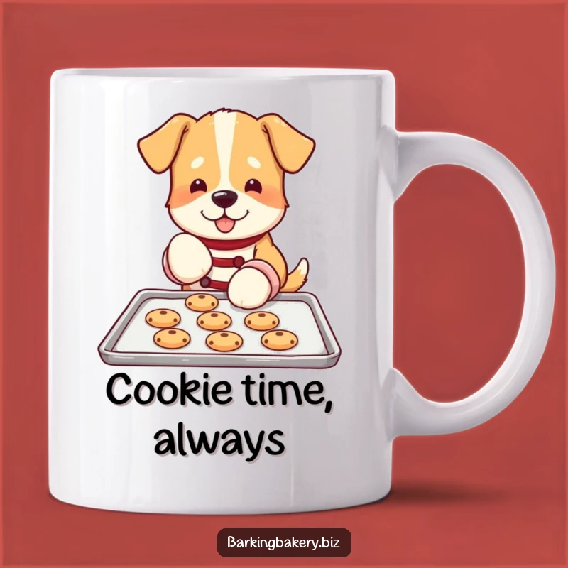 Funny Dog Baker Mug: Oven Mitt Pup Baking Cookies - Hilarious Gift for Cookie Lovers