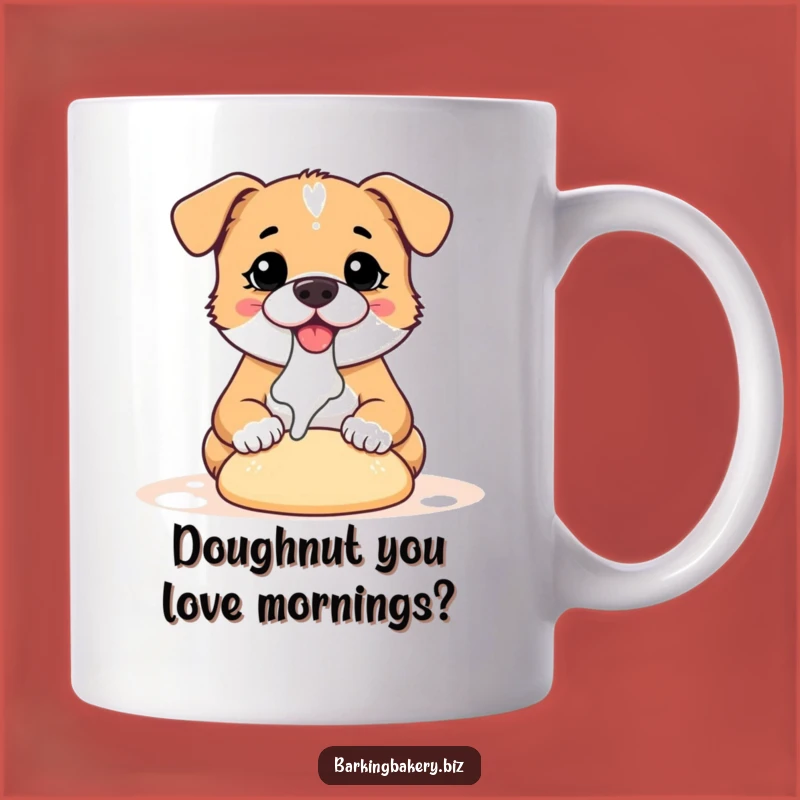 Funny Dog Chef Mug: Adorable Flour-Nose Pup Kneading Dough - Perfect Gift for Bakers