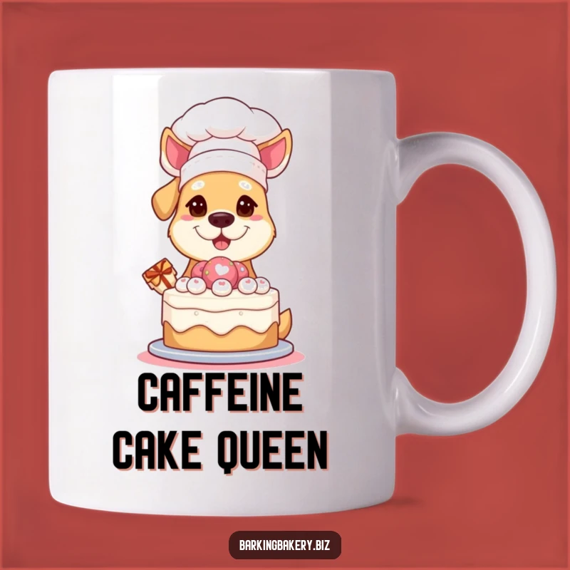 Funny Chef Dog Mug: Proud Pup in Hat Presenting Cake - Perfect Gift for Bakers
