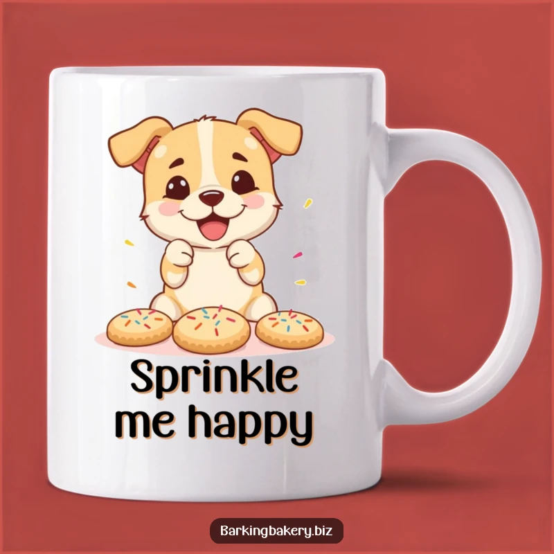 Funny Cookie Decorating Dog Mug: Sweet Sprinkle Pup Fun Gift
