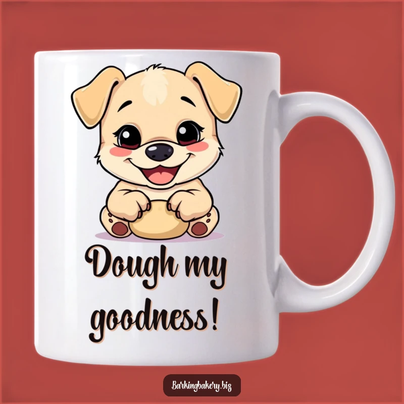 Funny Dough Kneading Pup Mug: Happy Baker Dog Gift for Joyful Mornings