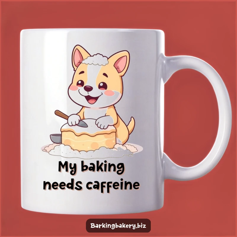 Funny Lopsided Cake Baking Dog Mug - Hilarious Gift for Dog Lovers Who Bake!