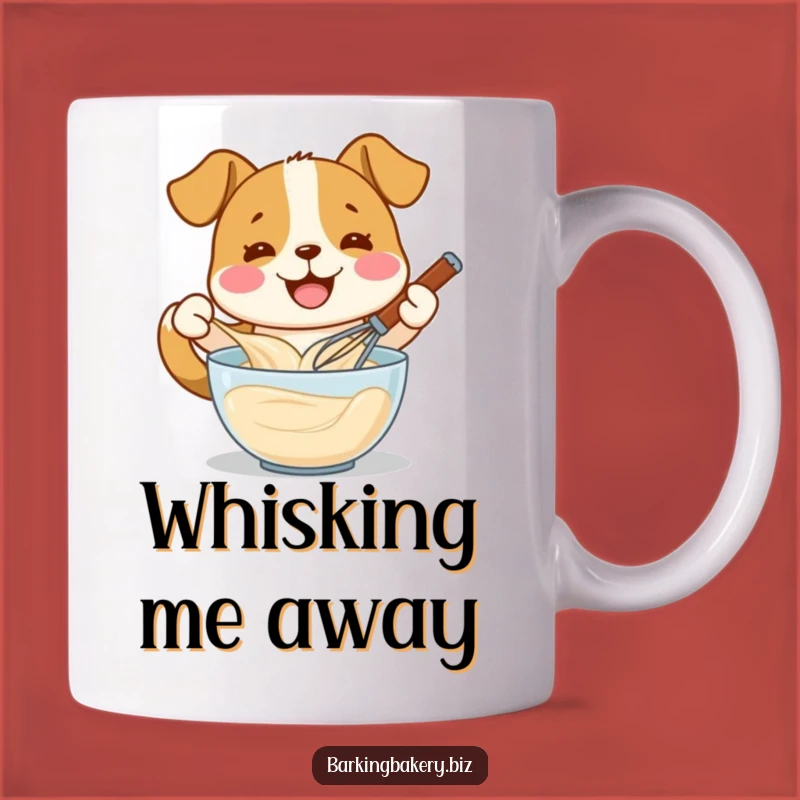 Funny Whisking Dog Mug - Happy Pup Baking Batter, Perfect Funny Gift Idea