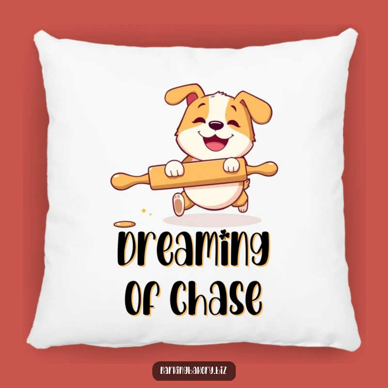 Funny Rolling Pin Dog Pillow: Cozy Pup Grinning - Playful Decor Gift