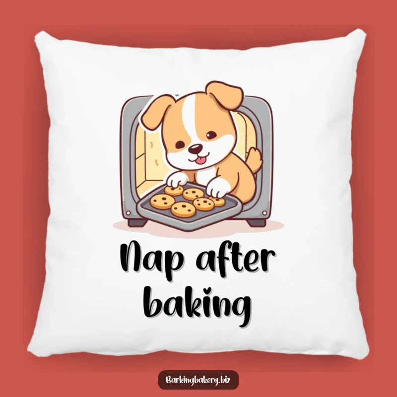 Funny Dog Baking Pillow: Cozy Pup Chef Sliding Cookies, Comfy & Hilarious Decor