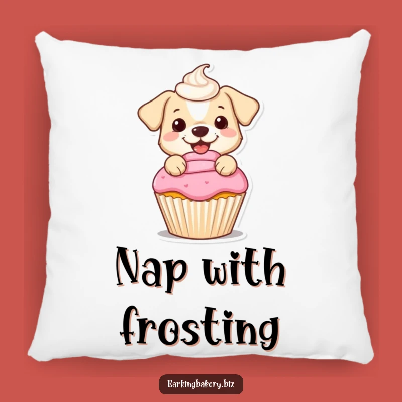 Funny Dog Frosting Pillow: Cozy Comfort with a Touch of Baking Sweetness