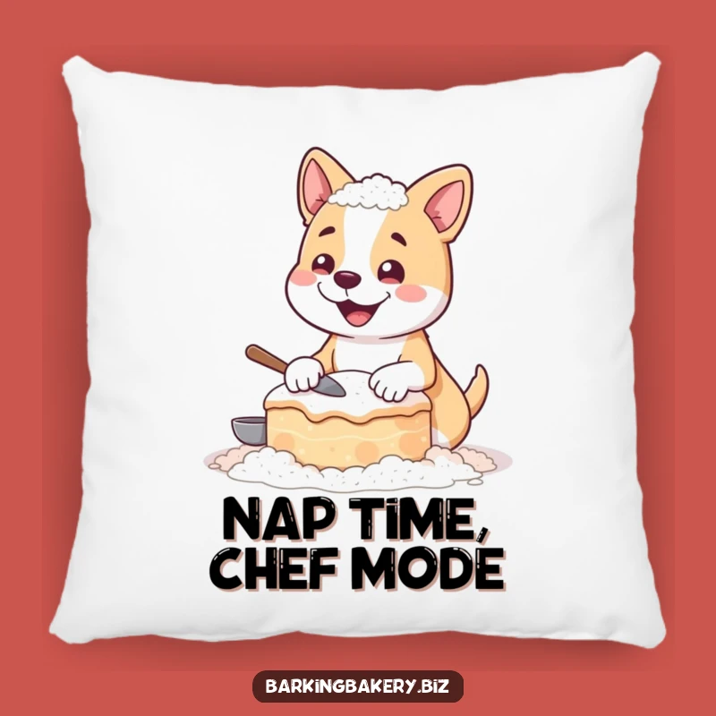 Funny Flour Dog Pillow - Cozy & Hilarious Baking Pup Cushion Gift