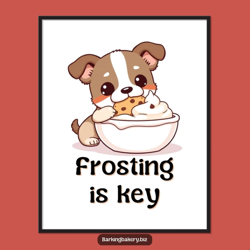 Funny Cookie Monster Dog Digital Art: Frosty Dip Print, Instant Download Decor