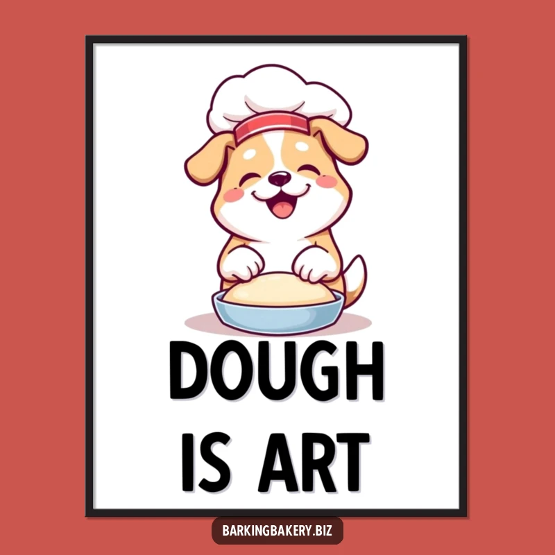 Funny Chef Dog Digital Art - Hilarious Dough Kneading Pup Print Gift