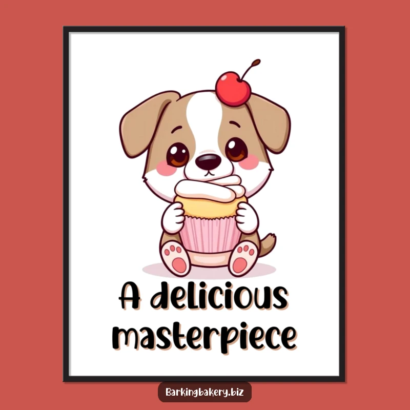 Funny Dog Cupcake Presenter Art Print: Decorate with Hilarious Baking Pride