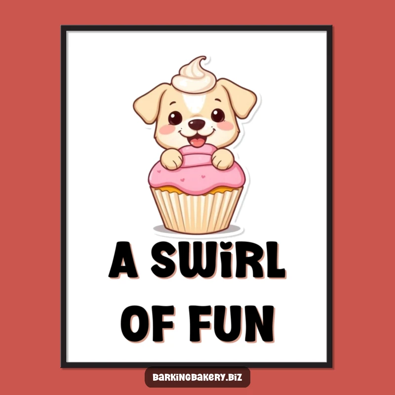 Funny Dog Frosting Digital Art: Instant Sweetness for Your Walls