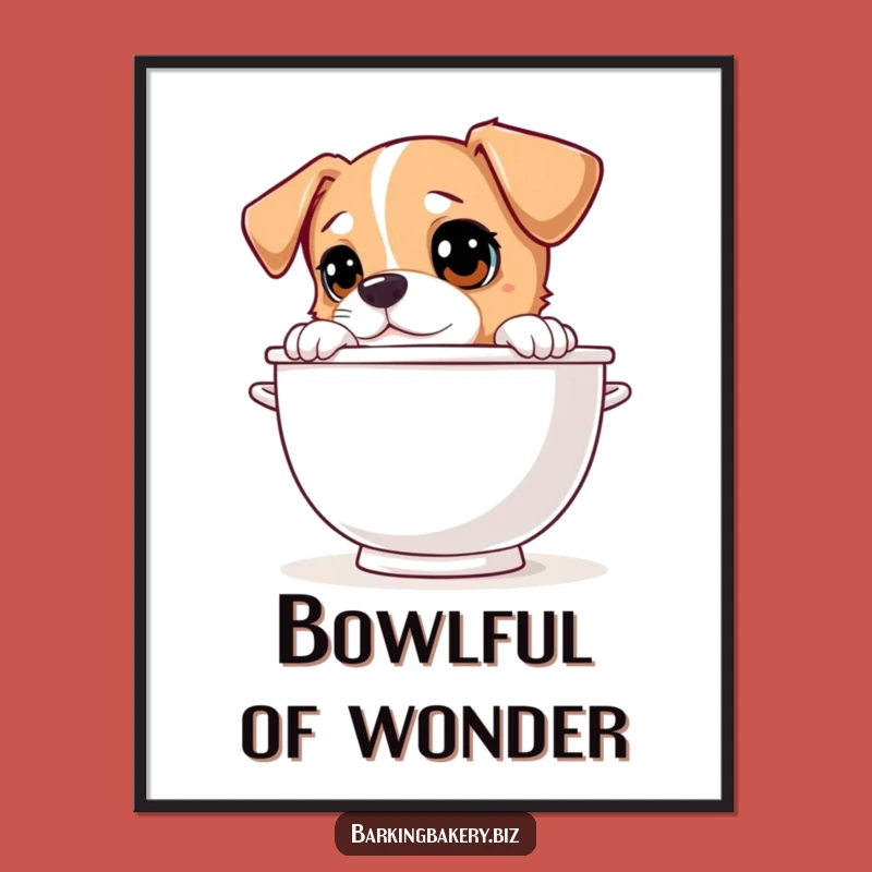 Funny Dog Mixing Bowl Digital Art: Instant Kitchen Curiosity Download