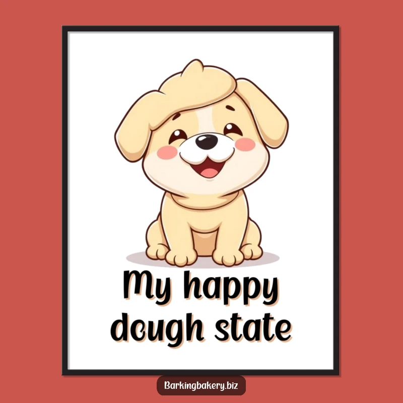 Funny Dough Dog Digital Art Print - Instant Hilarious Baker Wall Decor Gift
