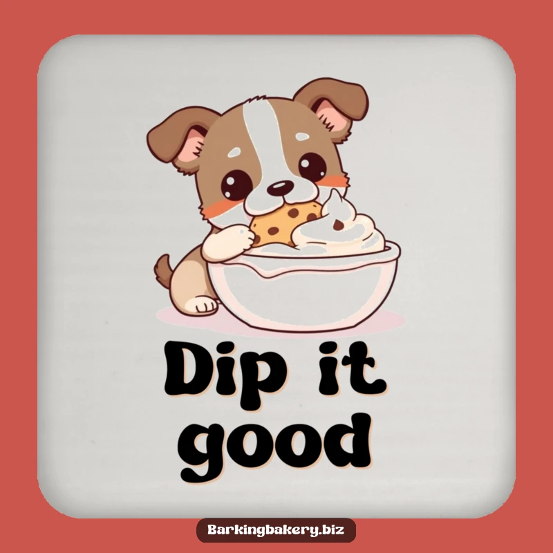 Funny Cookie Monster Dog Coaster: Frosty Dip Art, Cute Surface Protector