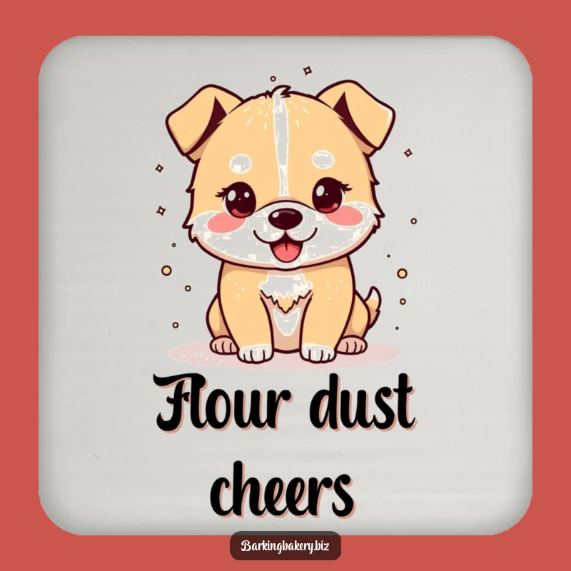 Funny Flour Power Dog Drink Coaster: Cheerful Pup Protection
