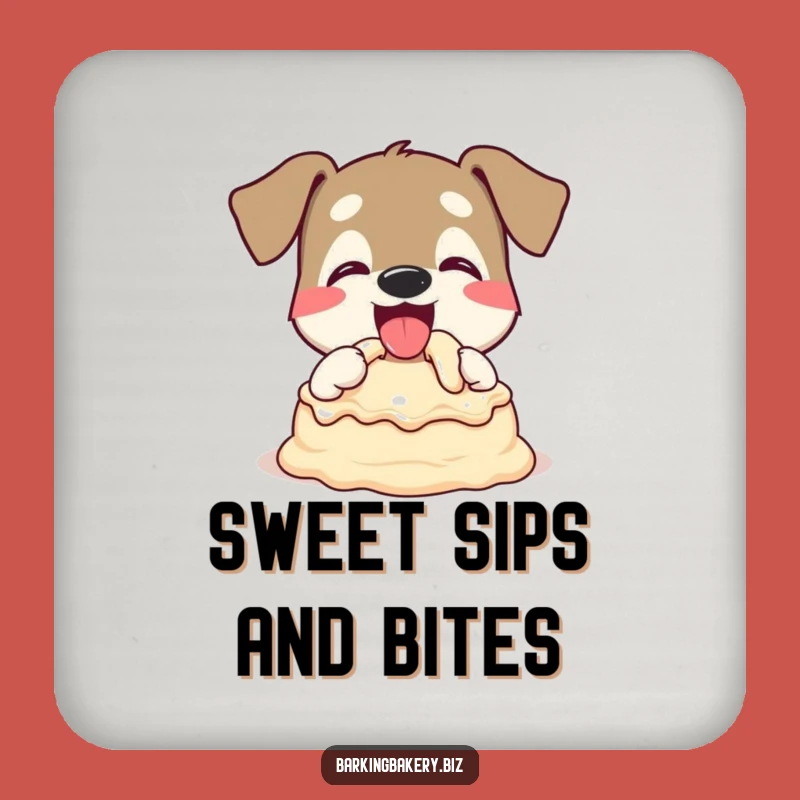 Funny Dog Cake Batter Coaster: Happy Pup Protector - Hilarious Dog Gift