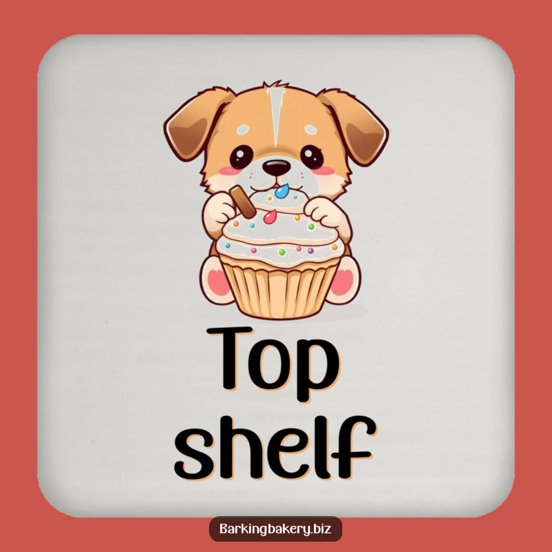 Funny Dog Decorator Coaster: Cupcake Topping Art, Cute Surface Protector