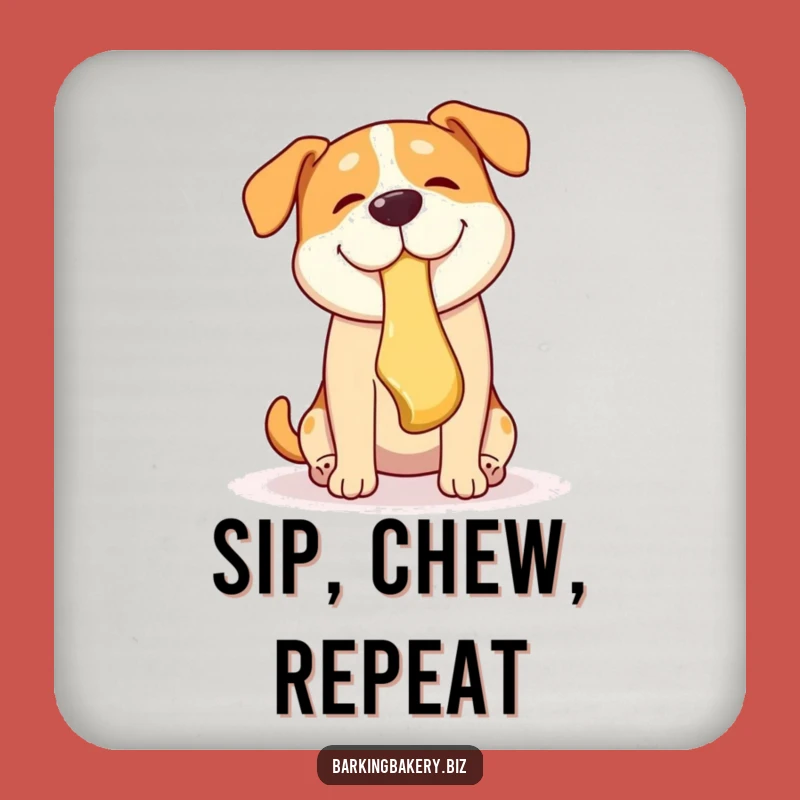 Funny Dog Pastry Heist Coaster: Protect Surfaces with Hilarious Canine Style
