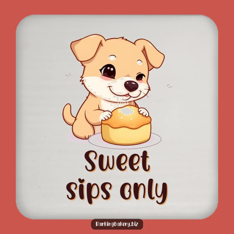 Funny Dog Sugar Sprinkle Coaster: Protect Surfaces with Baking Mischief