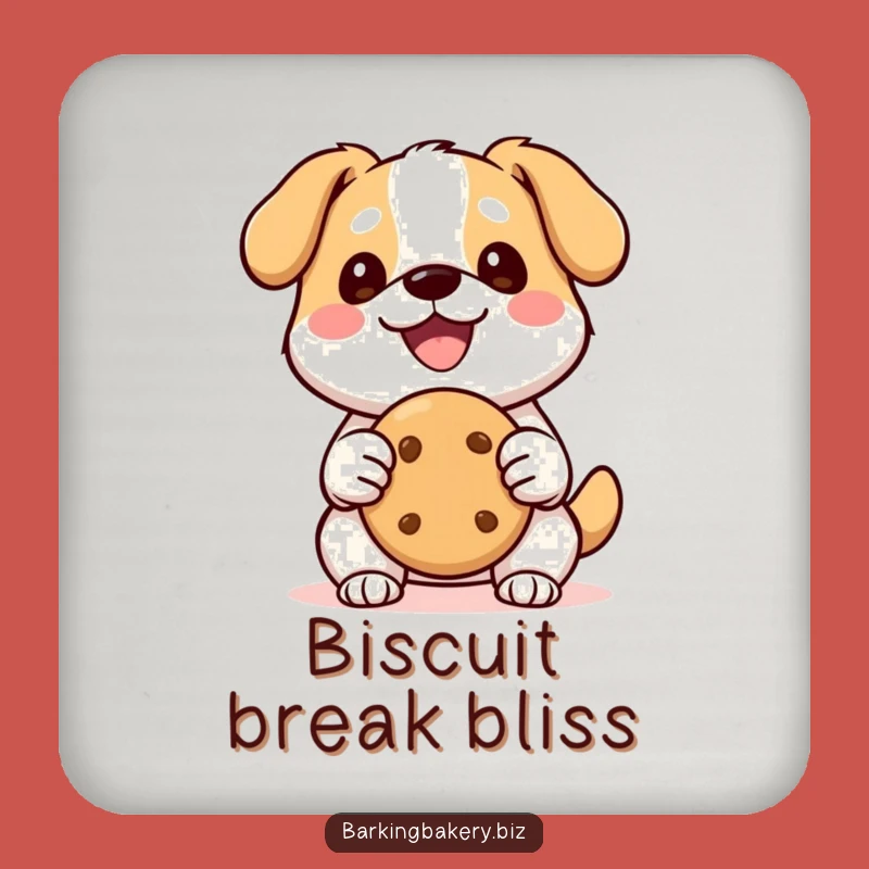 Funny Kawaii Dog Cookie Drink Coaster: Protect Surfaces with a Happy Pup, Cute and Funny Gift