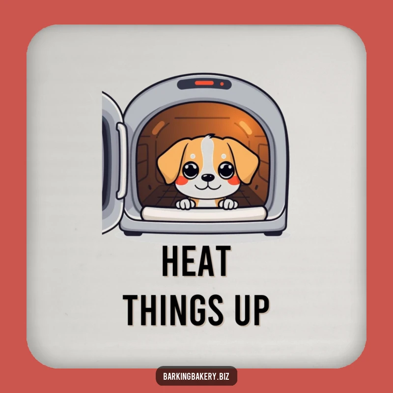 Funny Oven Peek Dog Coaster - Hilarious Pup Drink Protector Gift