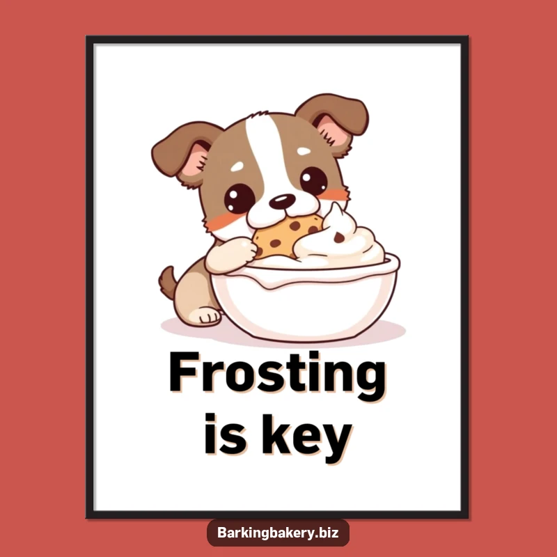 Funny Cookie Monster Dog Poster: Frosty Dip Art, Sweet Dog Decor