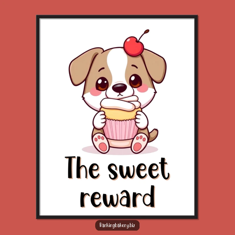 Funny Dog Cupcake Presenter Poster: Decorate with Hilarious Baking Pride