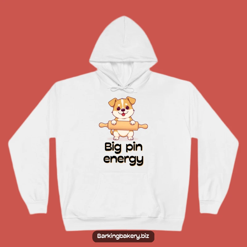 Funny Oversized Rolling Pin Dog Hoodie - Cozy & Hilarious Pup Sweatshirt Gift
