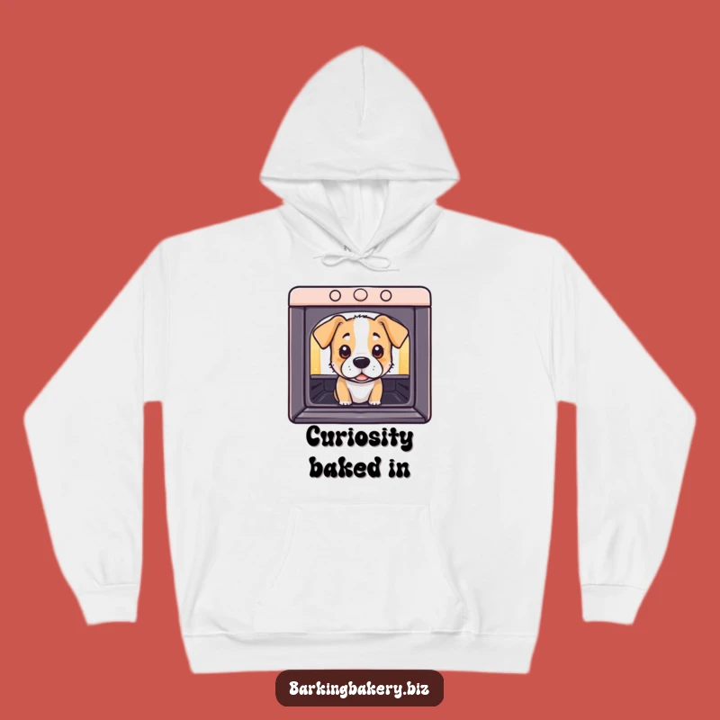 Funny Curious Dog Oven Hoodie: Cozy Pup Peeking - Warm Anticipation Gift