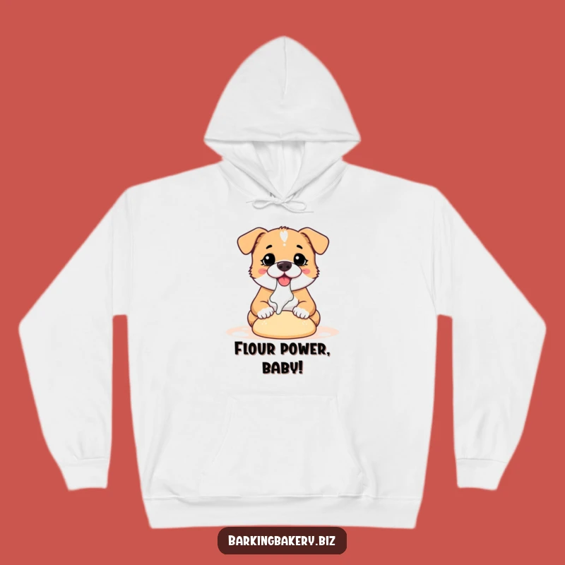 Funny Dog Baker Hoodie: Cozy Flour-Nose Pup Kneading Dough - Warm & Hilarious Gift Idea