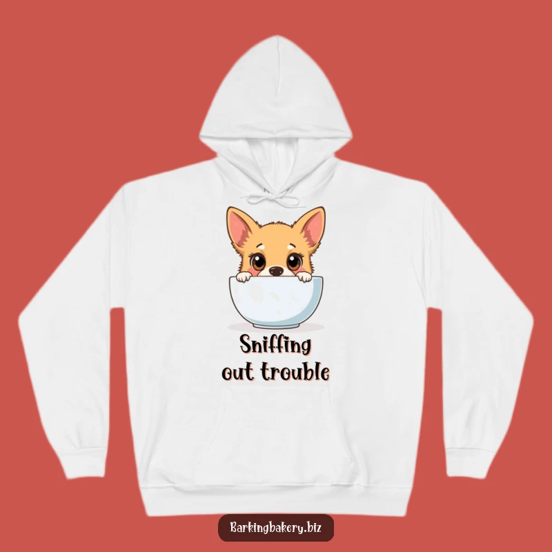 Funny Dog Baker Hoodie - Cozy & Cute Pup's Kitchen Curiosity