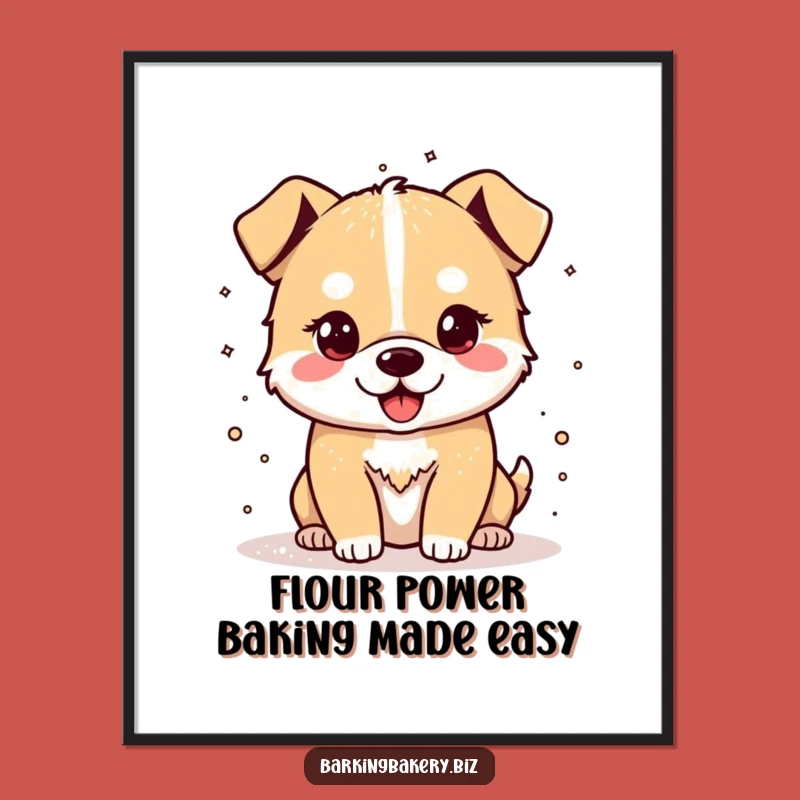 Free Printable Flour Dog Wall Art: Funny Kitchen Decor Downloadable Art