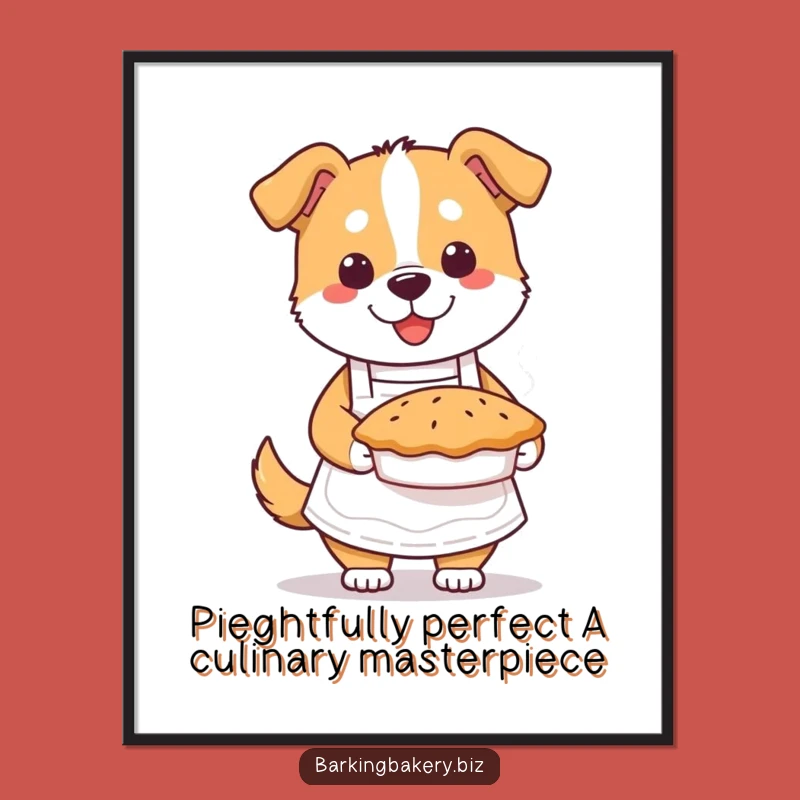 Free Printable Dog Pie Wall Art: Funny Baking Decor Downloadable Kitchen Art