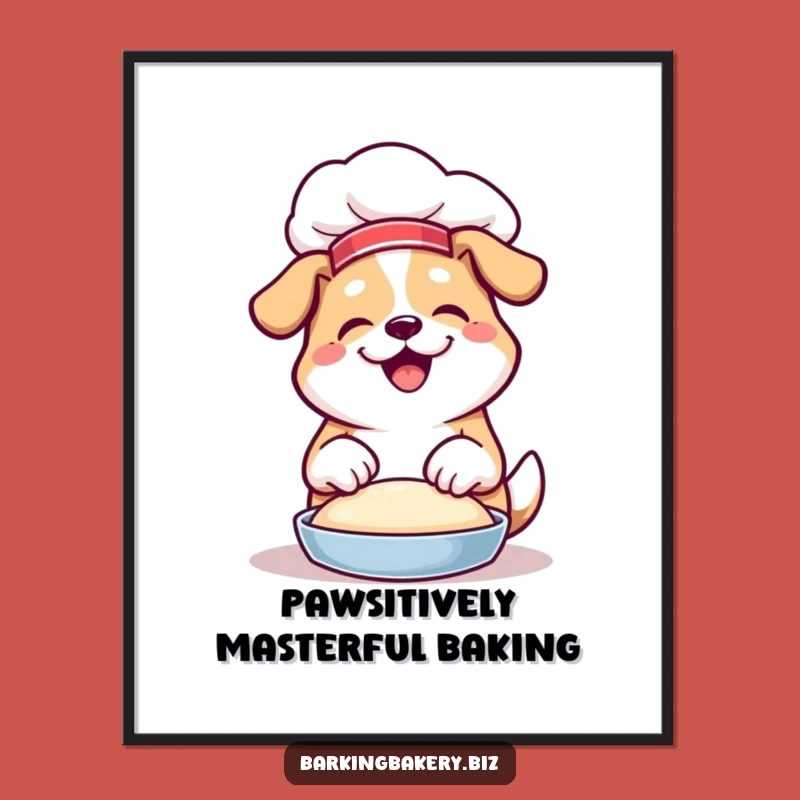 Free Printable Funny Dog Wall Art: Chef Dog Baking, Hilarious Downloadable Decor