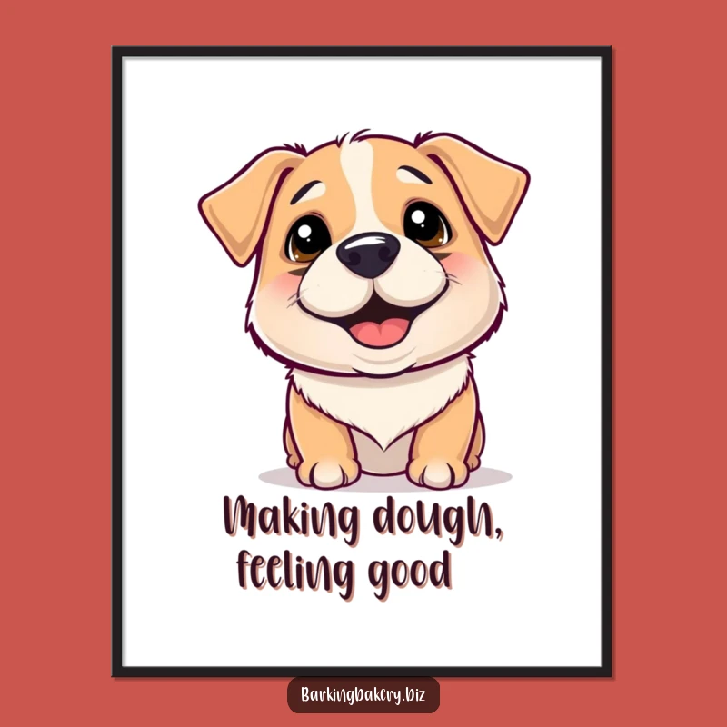 Free Printable Wall Art: Funny Flour Dog, Hilarious Downloadable Decor Gift