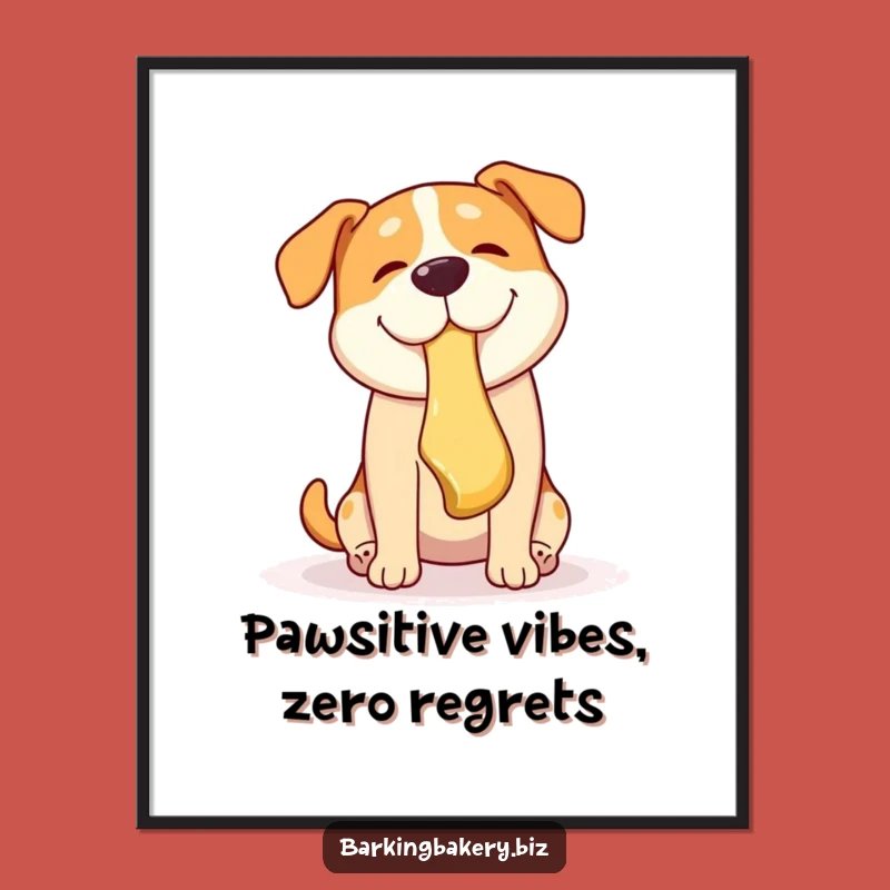 Free Printable Wall Art: Funny Dog Catches Pastry - Hilarious Downloadable Dog Art