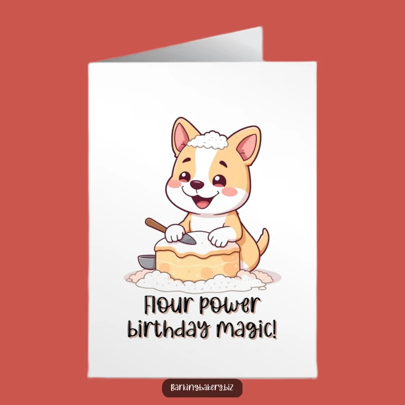 Free Printable Funny Dog Birthday Card: Lopsided Cake Baker, Hilarious Downloadable Gift