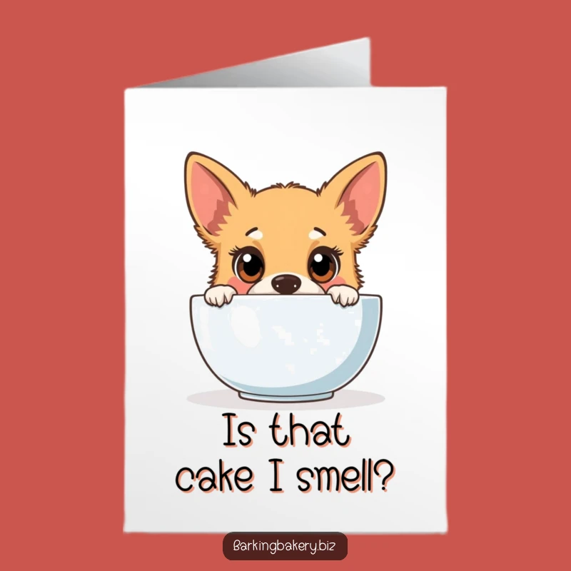 Free Printable Birthday Card: Funny Dog Baker Peeking, Perfect DIY Gift!